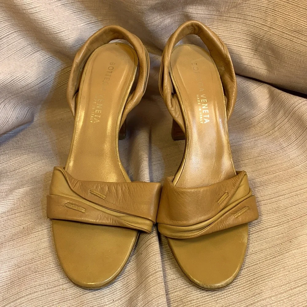 Bottega Veneta super soft leather sling back heels